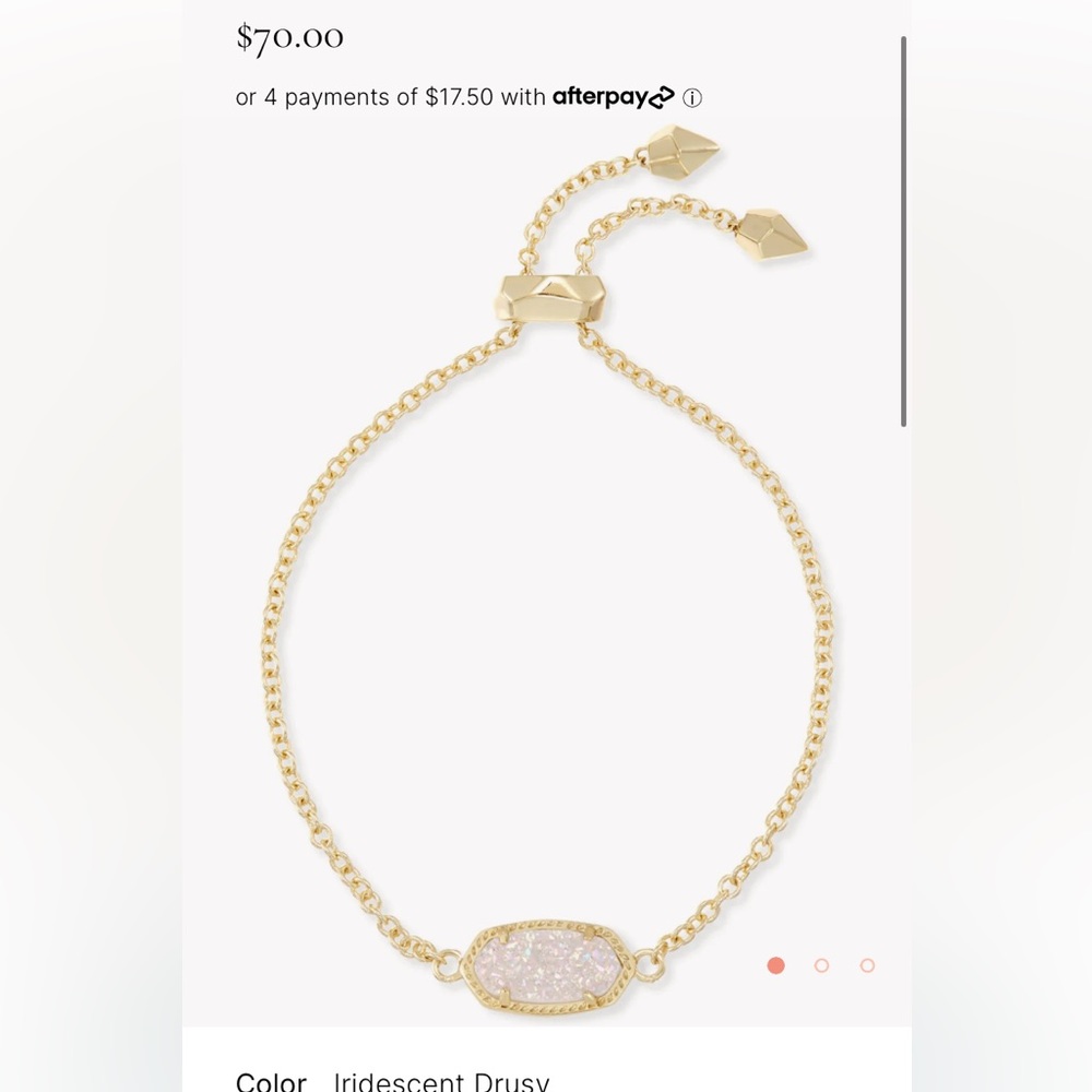 Kendra Scott Elisa Gold Multi Strand Necklace AND bracelet set, Iridescent Drusy - Picture 6 of 9